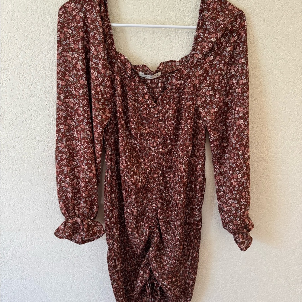 Active USA Rust Floral Smocked Dress